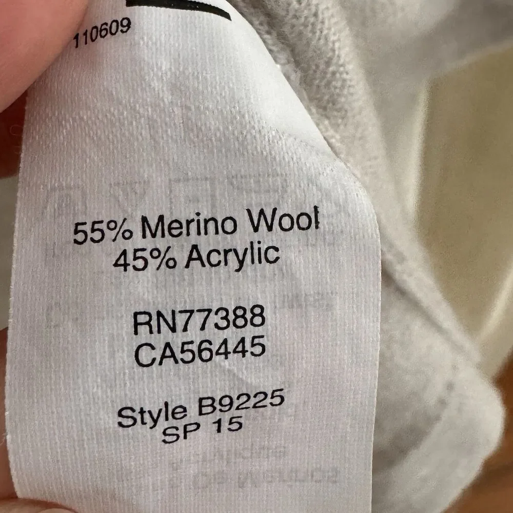 J Crew Women's Colorblock Sweater XS Cream Gray Merino Wool‎ Pullover Minimal